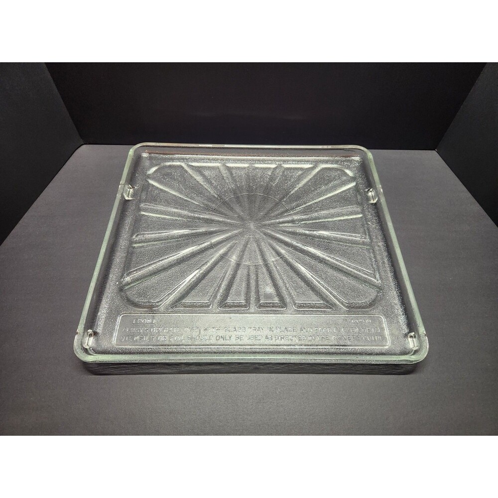 Vintage Microwave Oven Glass Plate Tray 736T005P01 15 1/8" x 13 11/16" Heavy